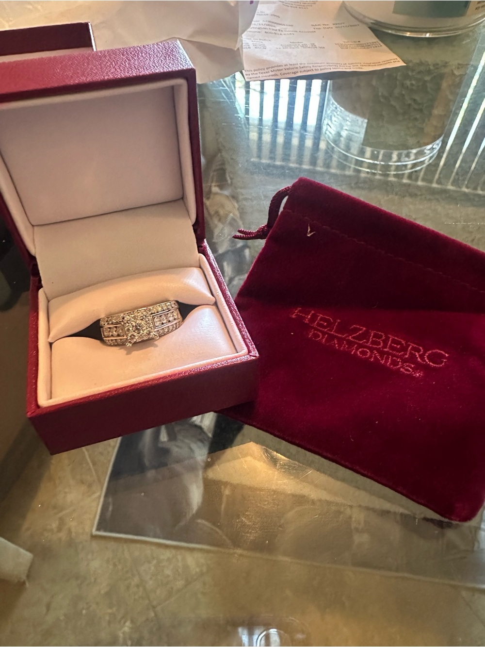 Helzberg Diamonds Silver-Tone White Diamond Cluster Ring